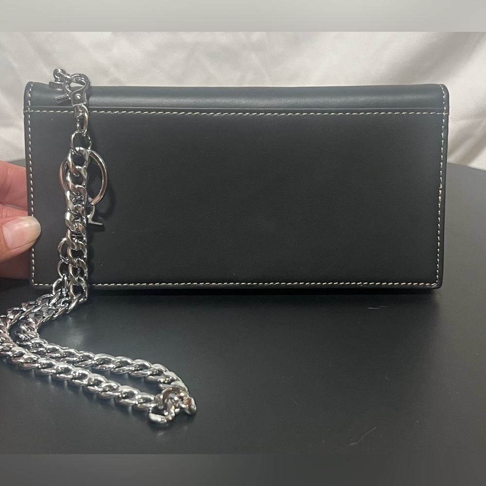3/$35 Black Leather Wallet with Chain - Picture 5 of 16